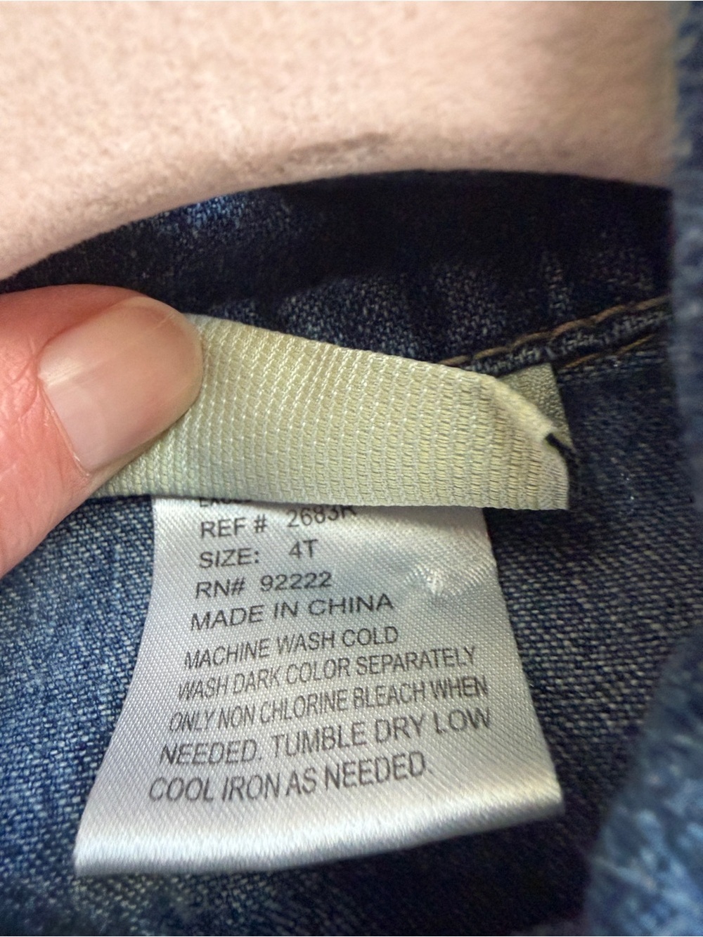 VINTAGE Carter's 4T Girls Denim Short Sleeve Button Down Dress - Picture 6 of 7